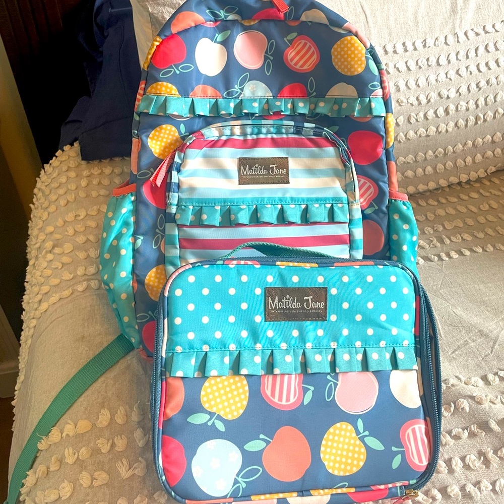 Matilda Jane backpack and matching lunch box.